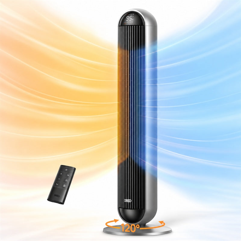 DREO 42" Space Heater Large Room, 25dB Heater and Fan Combo with Remote