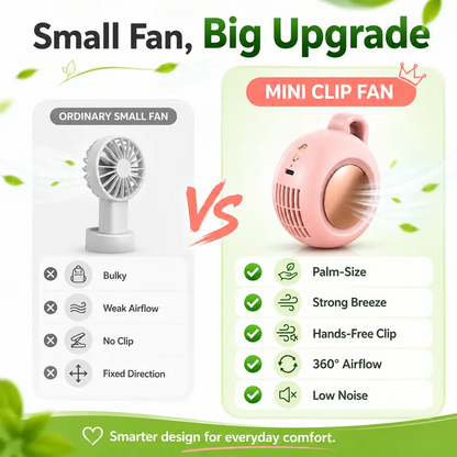 Mini Bladeless Portable Fan, Rechargeable 3-Speed Waist Clip Fan with Quiet Turbo Airflow, Handheld Personal Fan & Phone Cooling Fan for Travel, Outdoor, Camping, Work