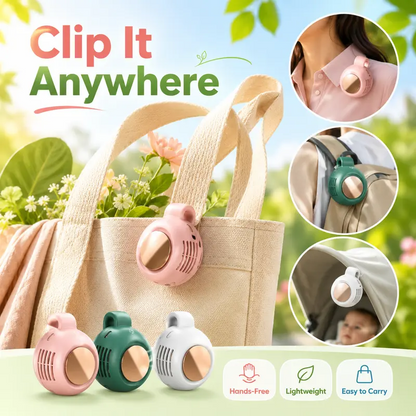 Mini Bladeless Portable Fan, Rechargeable 3-Speed Waist Clip Fan with Quiet Turbo Airflow, Handheld Personal Fan & Phone Cooling Fan for Travel, Outdoor, Camping, Work