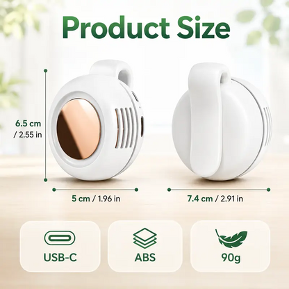 Mini Bladeless Portable Fan, Rechargeable 3-Speed Waist Clip Fan with Quiet Turbo Airflow, Handheld Personal Fan & Phone Cooling Fan for Travel, Outdoor, Camping, Work